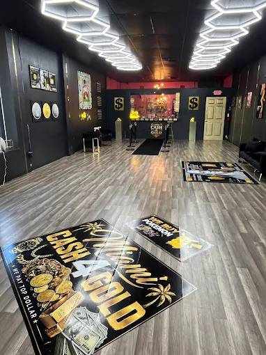 Interior of Cash 4 Gold and Pokémon card buyer in North Miami Beach